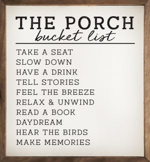 The Porch Bucket List White
